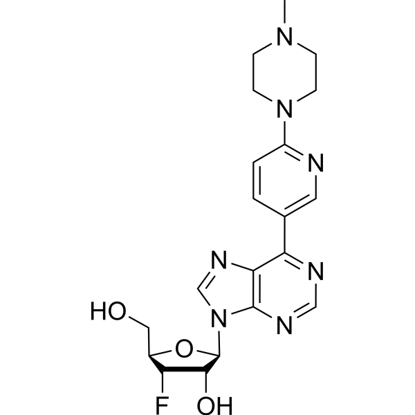 9-(3-Deoxy-3-fluoro-β-D-ribofuranosyl)-6-[6-(4-methylpiperazinyl) pyridin-3-yl]
